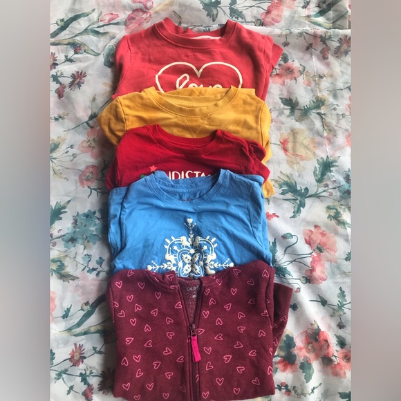 Other - 5 pcs two long-sleeved shirts one dress and two sweaters for girls size 7/8